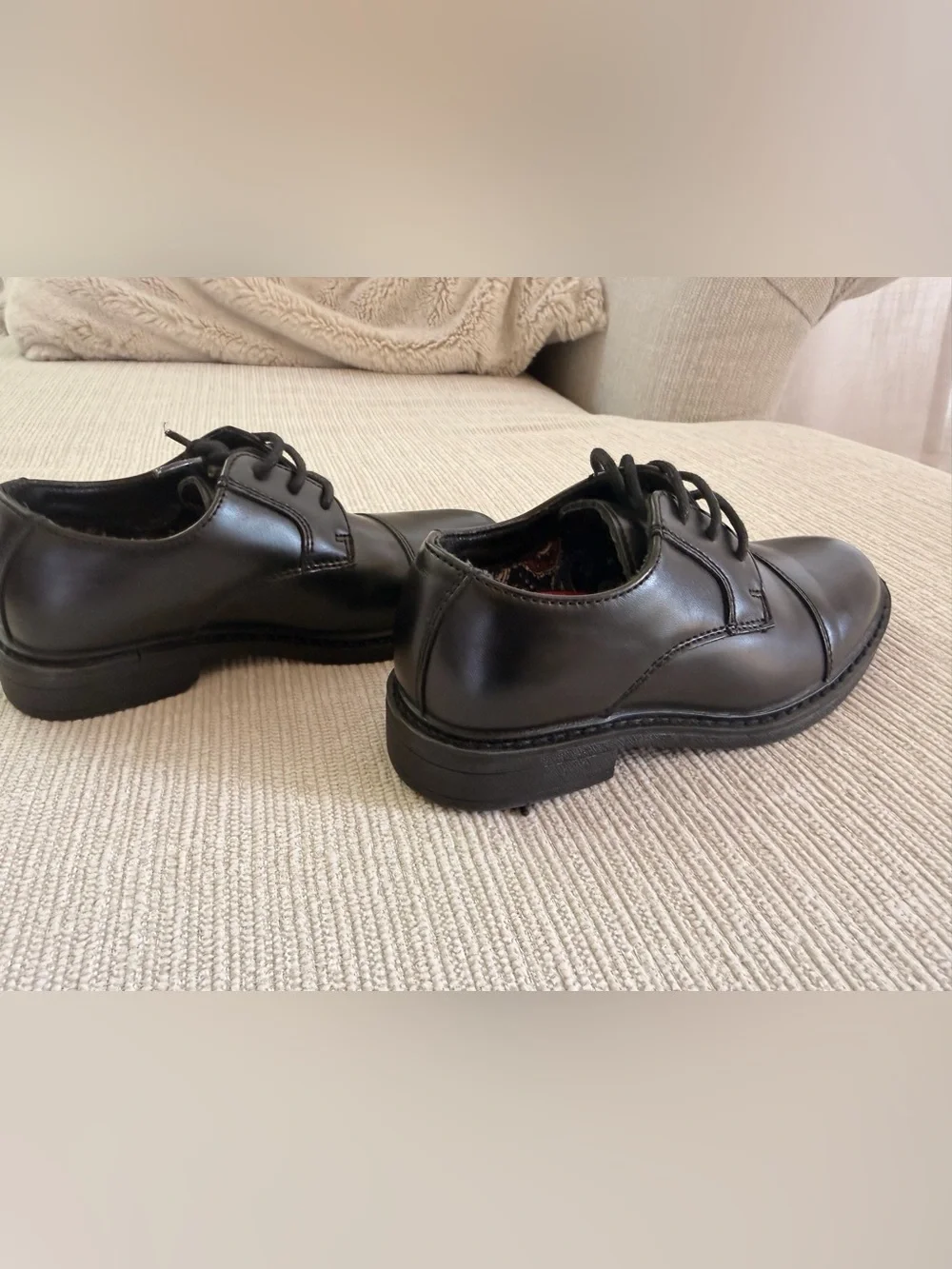 Kids Black Dress Lace-Up Shoes 12T